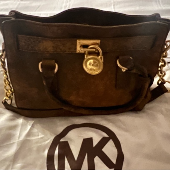 Michael Kors Hamilton Distressed Leather Satchel Handbag, NWT - Picture 1 of 6